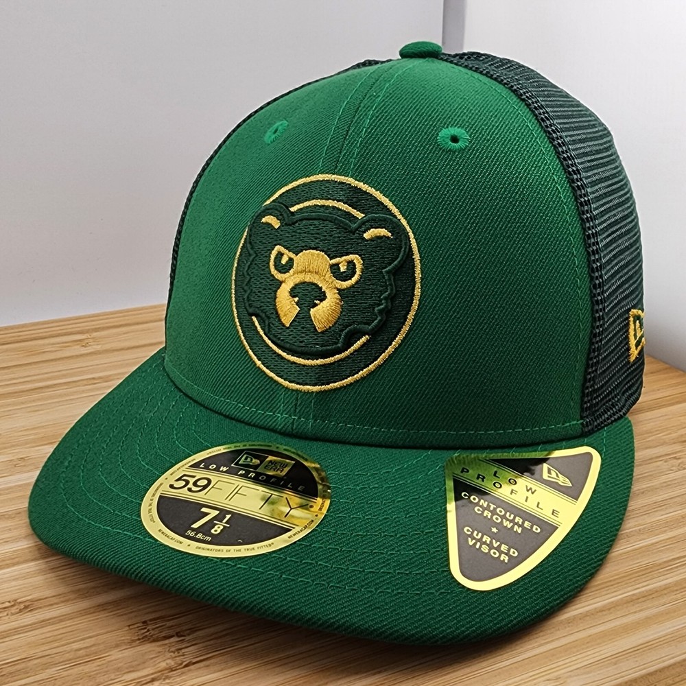 Chicago Cubs Fitted Trucker Hat, St. Patricks, Low Profile, New Era 5950, 7 1/8
