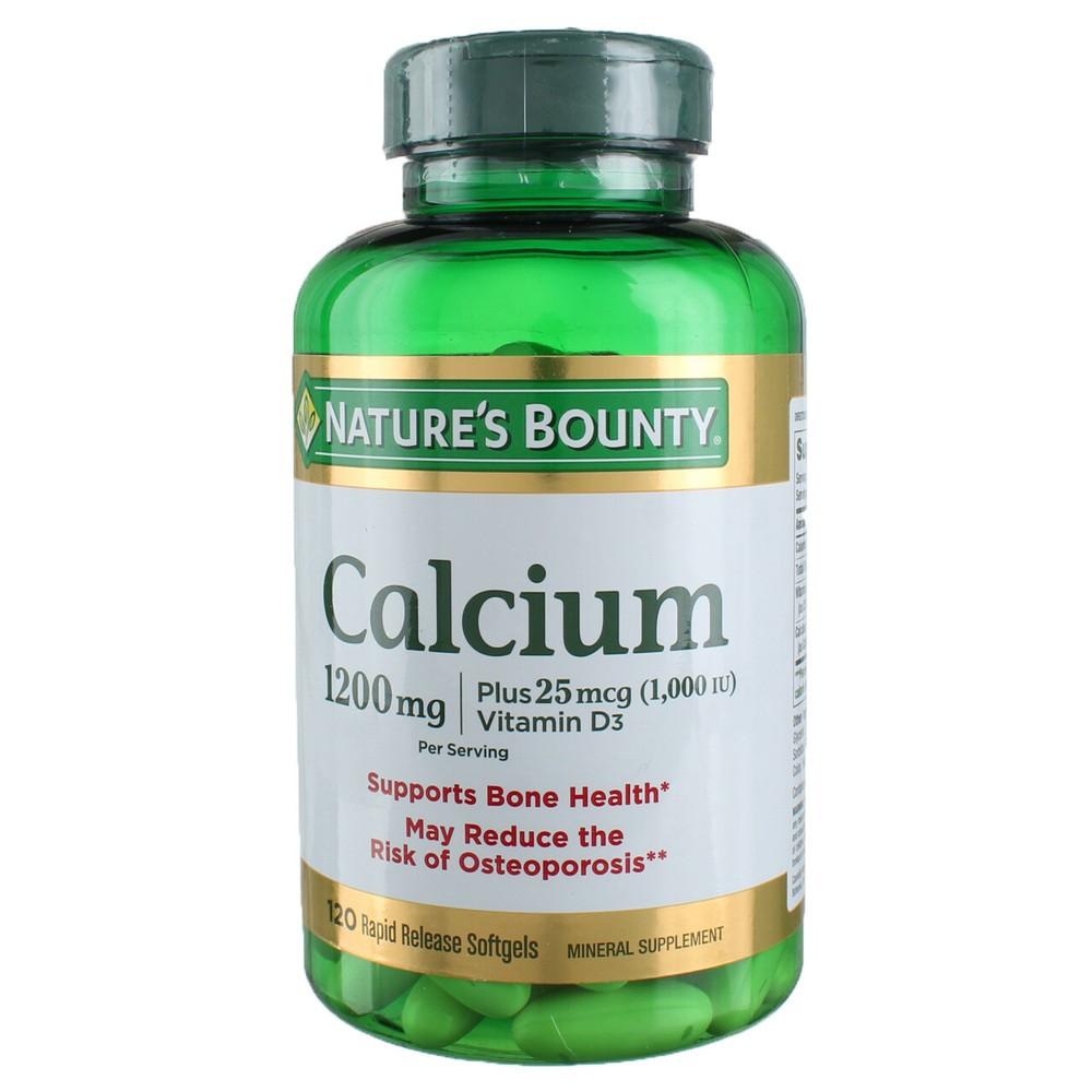 6 Pack Nature's Bounty Mineral Calcium Tablets, 1,200 units, 120 Ct