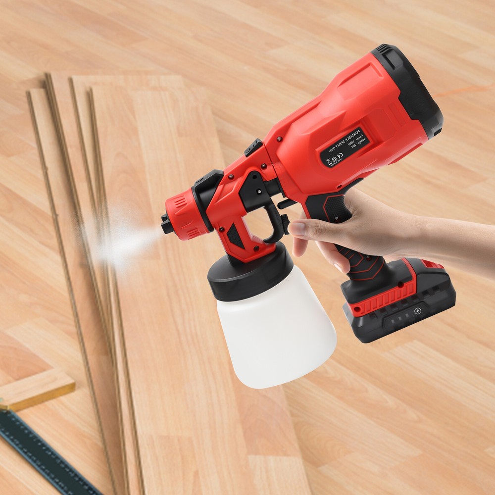 800ML HVLP Electric Paint Spray Gun with 3 Nozzle Tips 120W Handheld Sprayer Tool