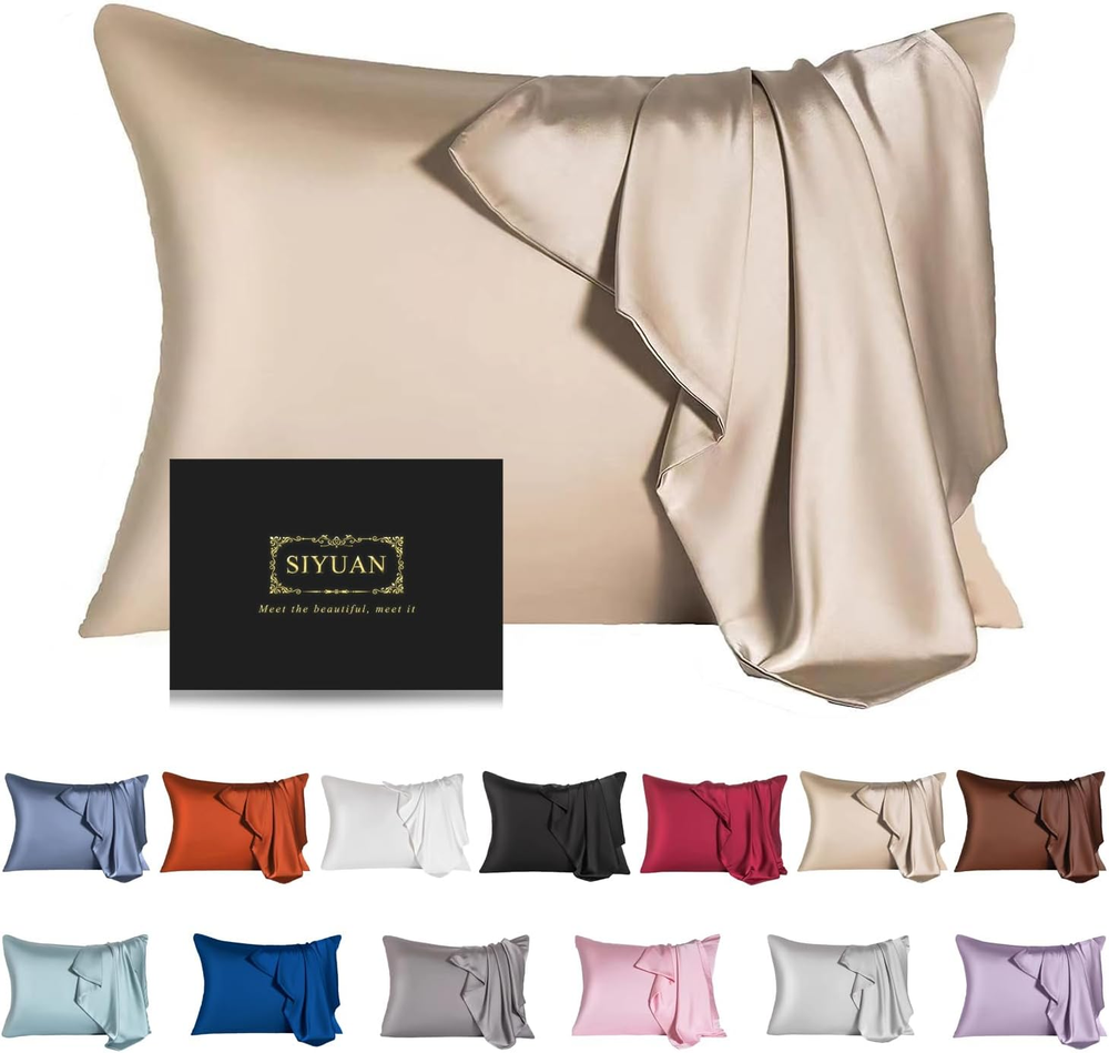 Mulberry Silk Pillowcase for Hair and SkinStandard Size Cooling Silk Pillow