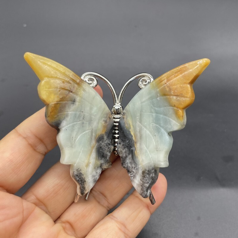 78g  Natural Crystal quartz amazonite Mineral butterfly spiritual crystal decor