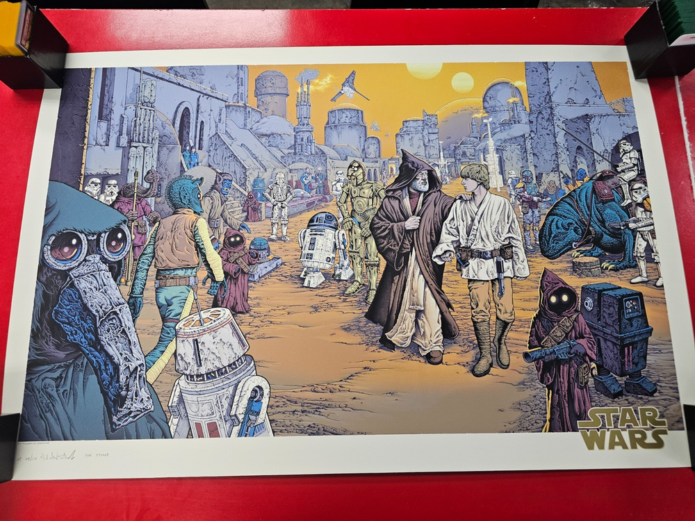 Star Wars We Must Be Cautious Mondo Poster Signed by Michael Sutfin 36x24 Inches