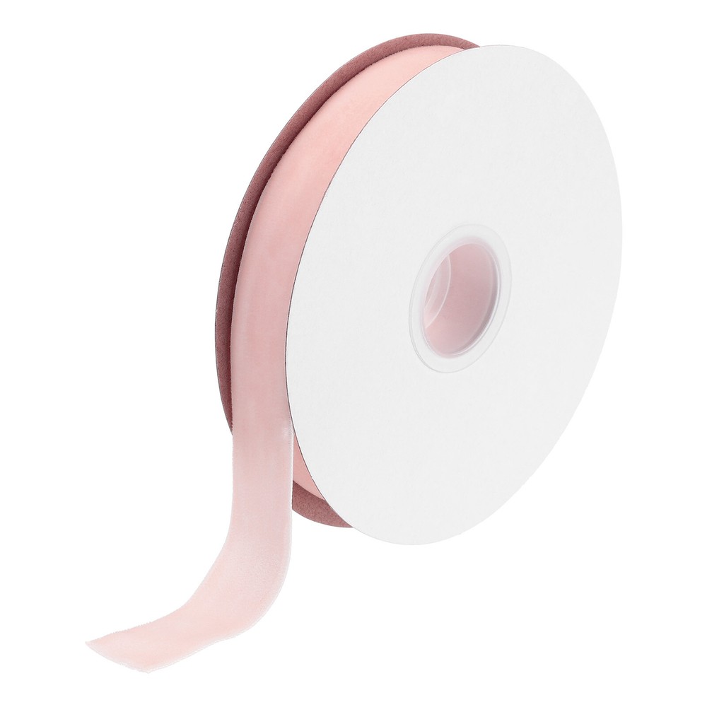 Velvet Ribbon 3/4 Inch x 10 Yard Single Face Spool Silky Fabric Light Pink