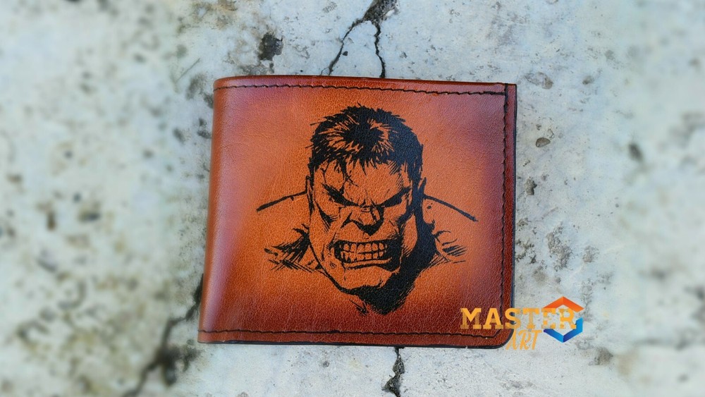 Hulk avenger bifold wallet,superheroes leather wallet,Personalized custom Wallet