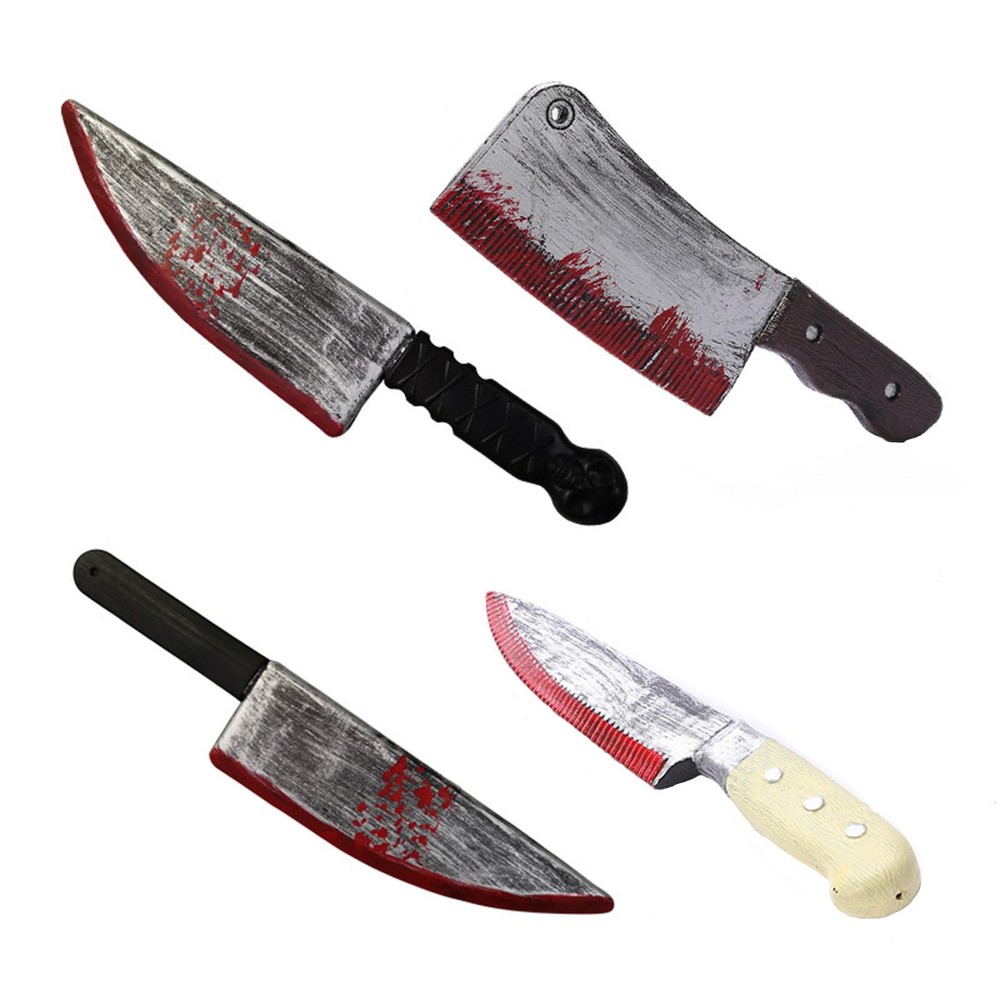 1PC Halloween Prop Bloody Sharp Knife Prank Knife Faked Bloody Sharp Knife