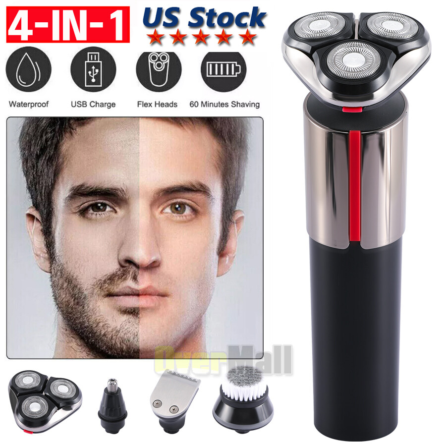 4-in-1 Waterproof Cordless Beard Trimmer for Wet & Dry Shaving