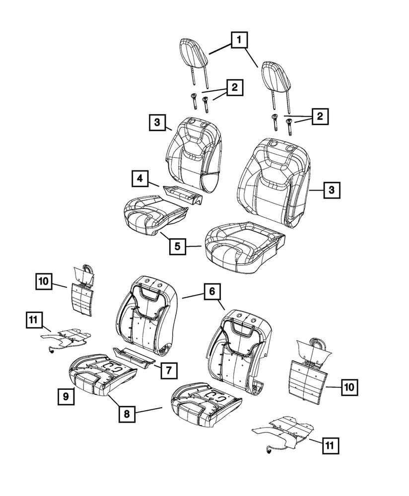 Genuine Mopar Front Seat Cushion Cover 5VF68LU5AD