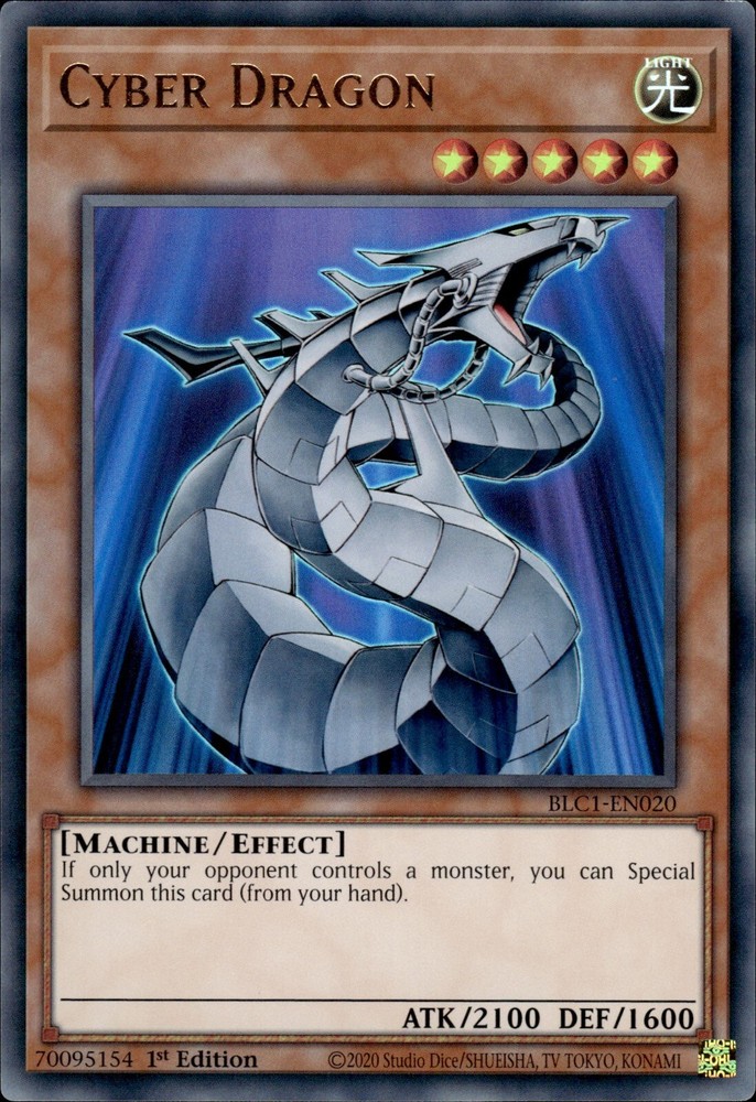 Cyber Dragon Ultra Rare 1st Edition BLC1-EN020 NM Yugioh Card-image