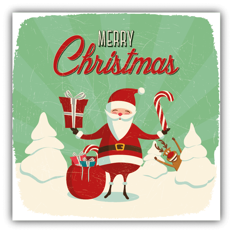 Merry Christmas Santa Gift Car Bumper Sticker Decal