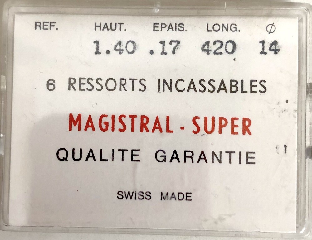 1X Mainspring 1.40x0.17mm Ø14 420/140 CC42 Clock Repair Part