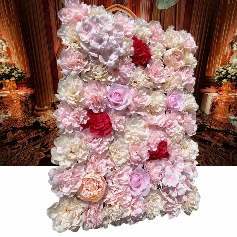 Artificial Flower Wall Rose Panels Background Bouquet Wedding Party Home Decor