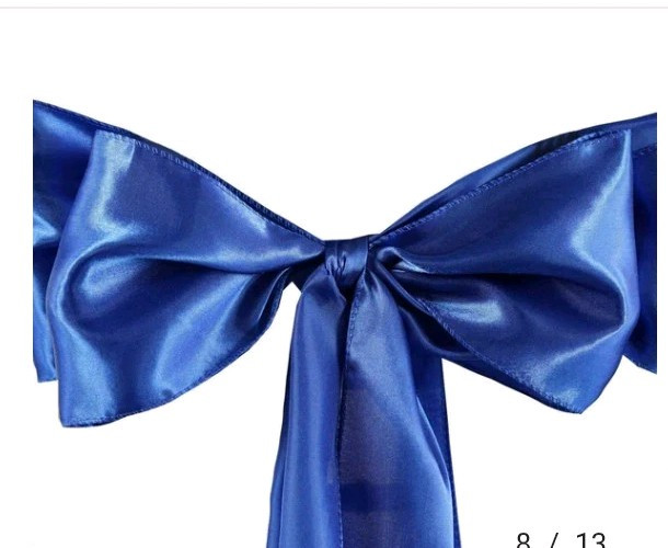 5 Pack Satin Chair Sashes Royal Blue - Durable Chair Bows with Shiny Finish