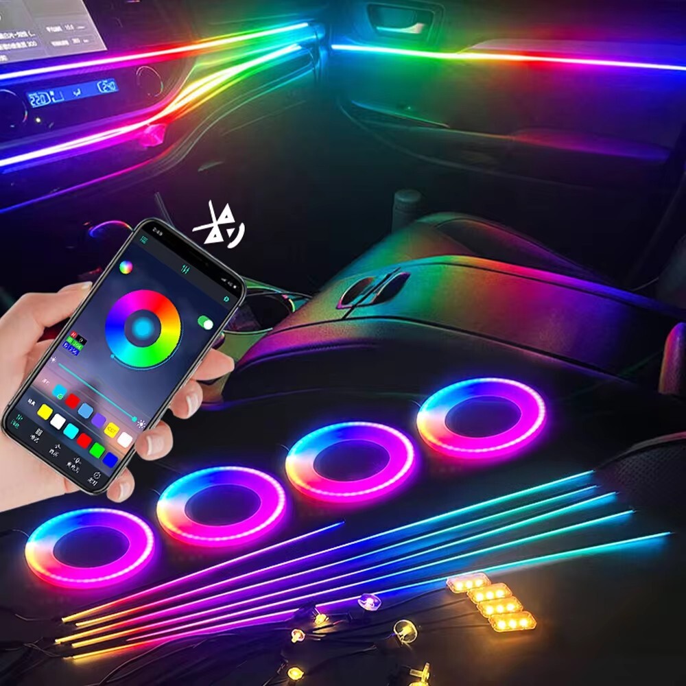Dreamcolor Car Interior Ambient Guide Light Strip Decor Atmosphere Door Light US