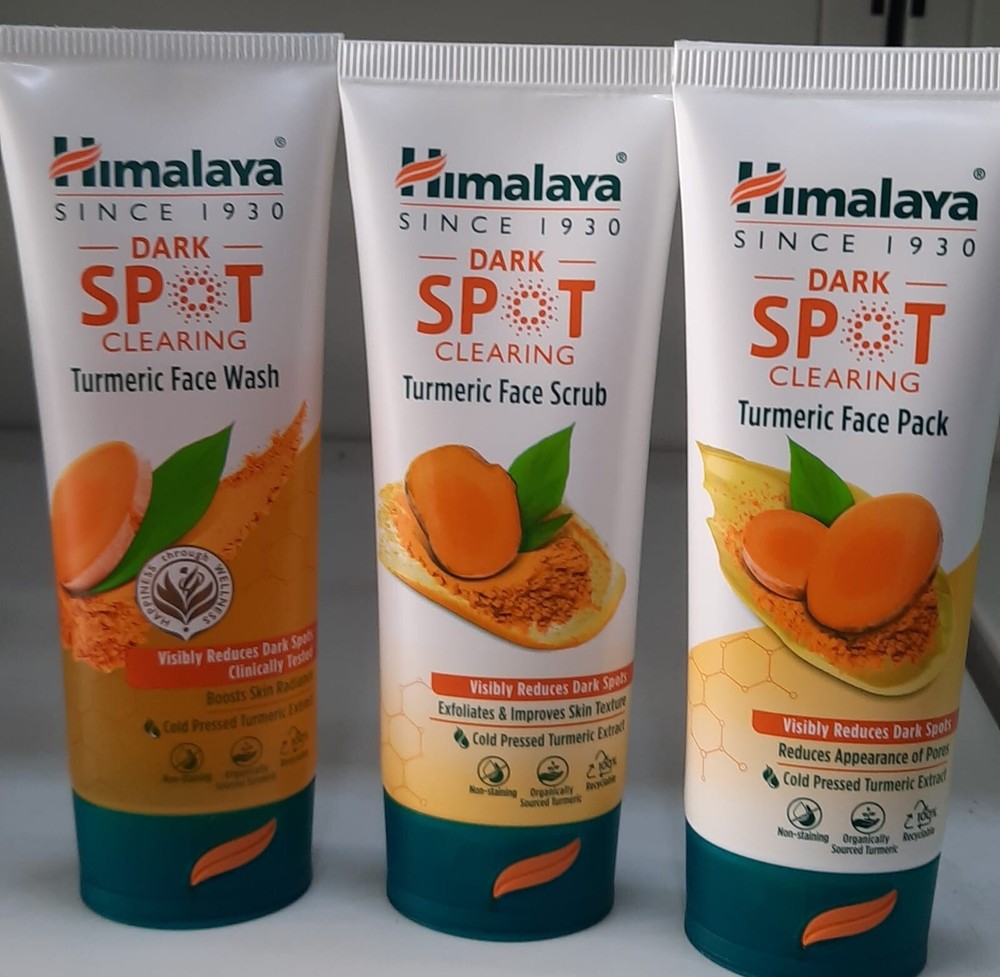 Himalaya Dark Spot Clearing TURMERIC FACE WASH + SCRUB + PACK 100 gm each