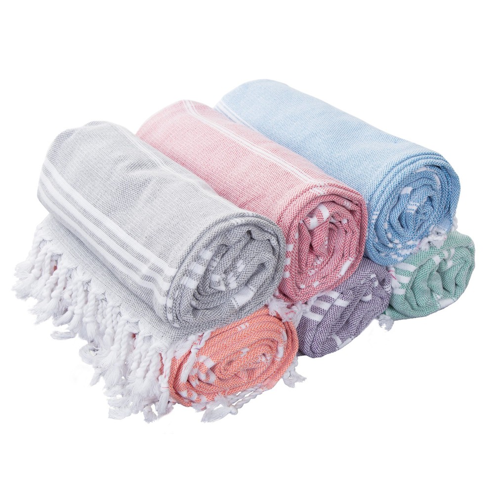 Independence Striped Cotton Fringed Oversized Throw Blanket by Porch & Den