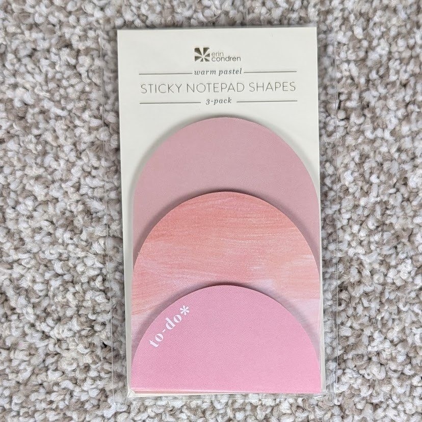 Erin Condren Warm Pastel Sticky Notepad Shapes 3 Pack 75 Adhesive Sheets To Do