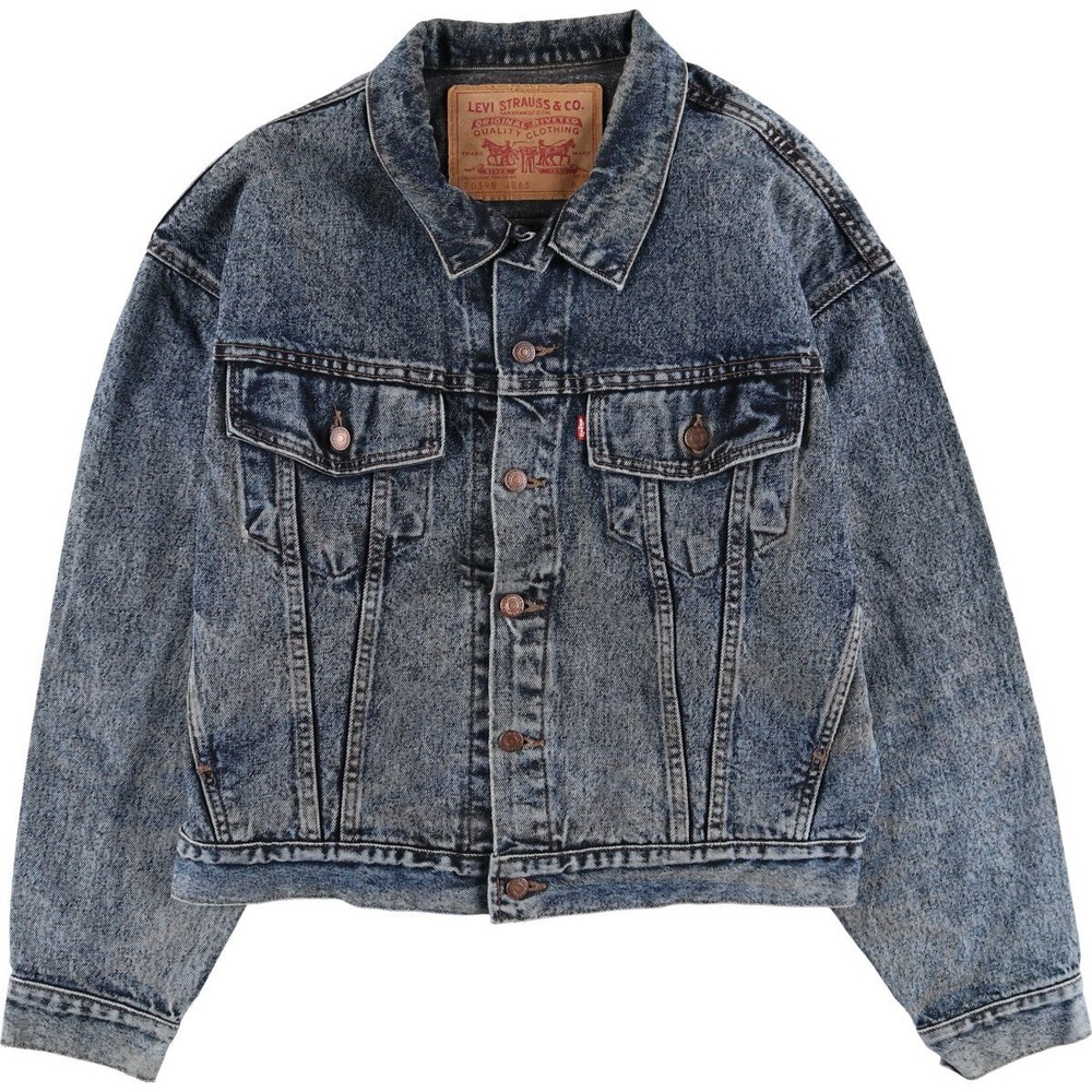 90'S Levi'S 70598 4865 Extra Large Patch Denim Jacket G Jean Made In Usa Men'S M