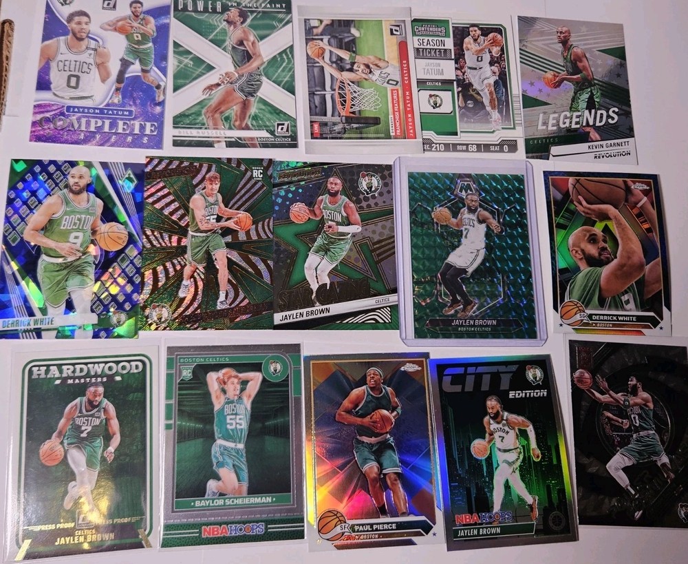 Boston Celtics Basketball Card Lot with Rookies and Colored Parallels