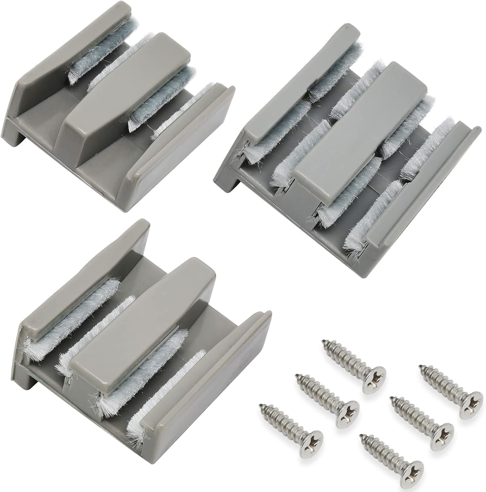 Sliding Shower Door Bottom Guide 8mm Grey Fluff Plastic Assembly