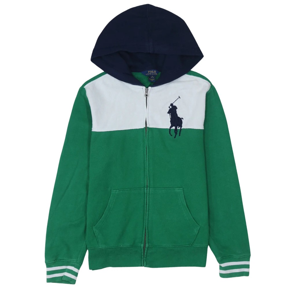 Polo Ralph Lauren Green Zip Hoodie Women’s Medium Big Pony Embroidered Logo