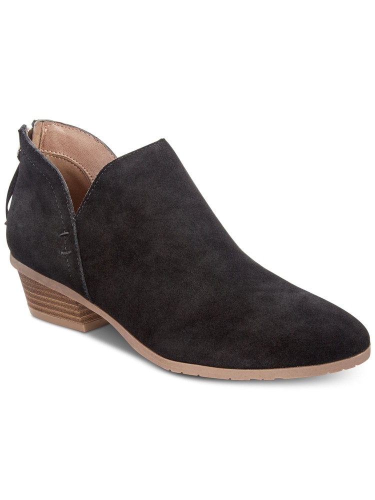 KENNETH COLE Womens Black Notched At Sides Way Almond Leather Booties 6