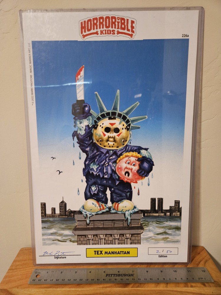 Vintage GPK Horrible Kids TEX MANHATTAN Signed Mark Pingitore 11x17 Poster 2/50