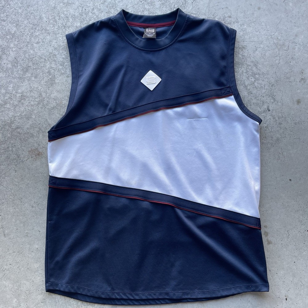 VTG Nike Lebron James Jersey Mens Large L23 Tank Top Basketball Y2K White Navy