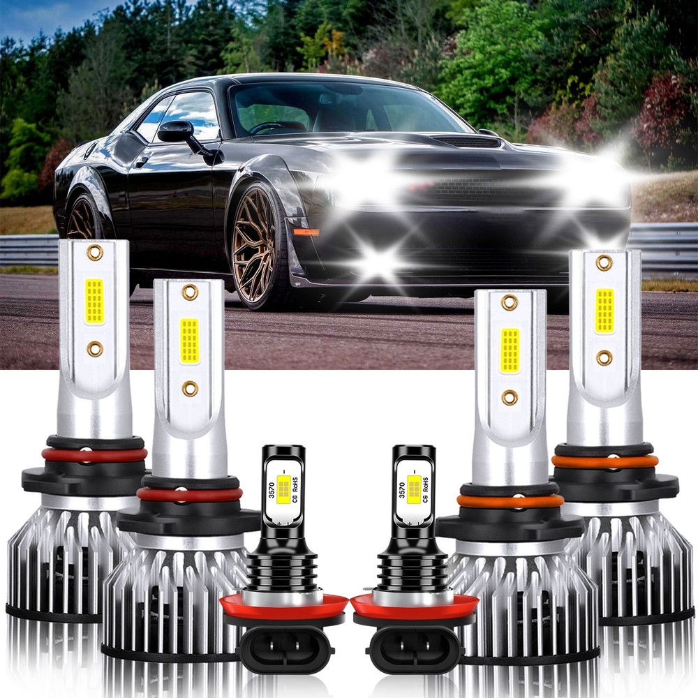 For Dodge Avenger 2013-2014 6x 9005 9006 H11 LED Headlight Bulbs Fog light Combo