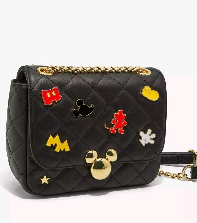 Loungefly Disney Mickey Mouse Quilted Crossbody Bag Iconic Design