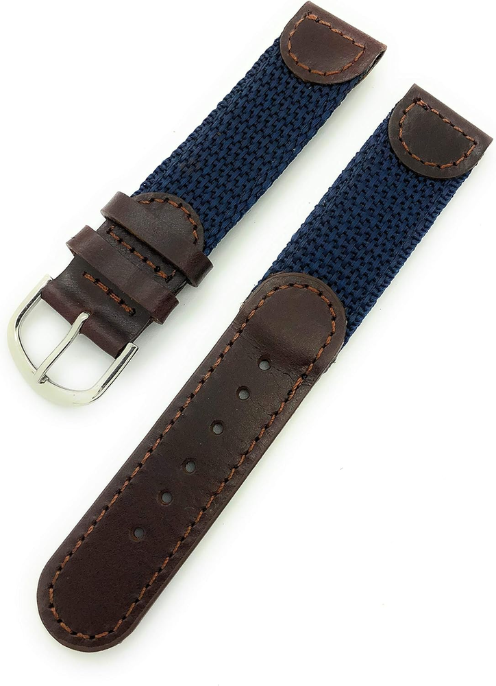 18Mm Canvas Nylon Leather Watch Band Swiss Army Style