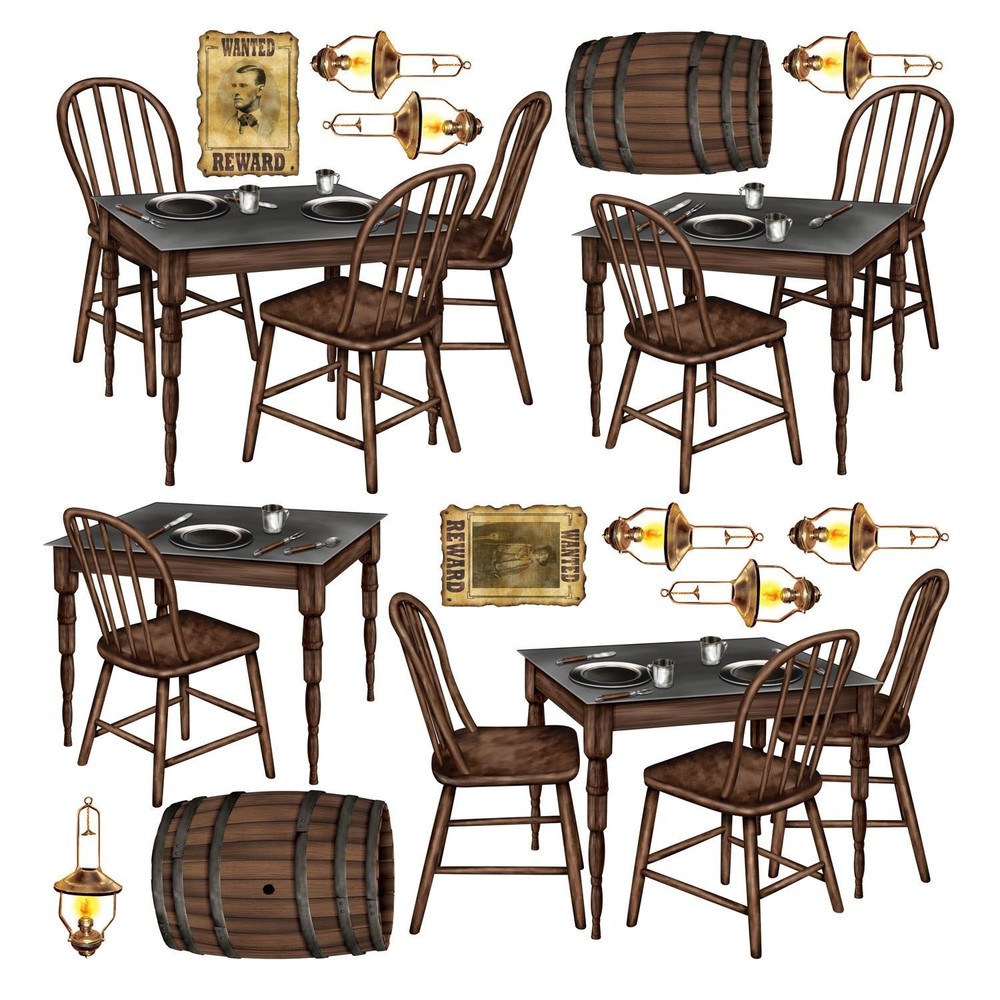 Beistle Saloon Table Props - Western | Party Supply | Decoration