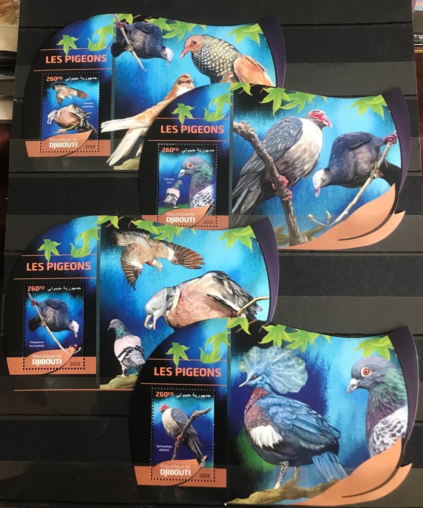 Djibouti - Les Pigeons / Birds - 4 Luxes stamps / Timbres -- MNH** - Alb.7