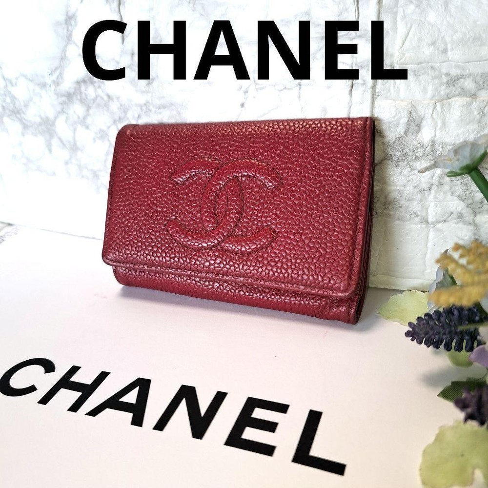 Chanel Key Case Pink Used with 6 Hooks Some Interior Blackening