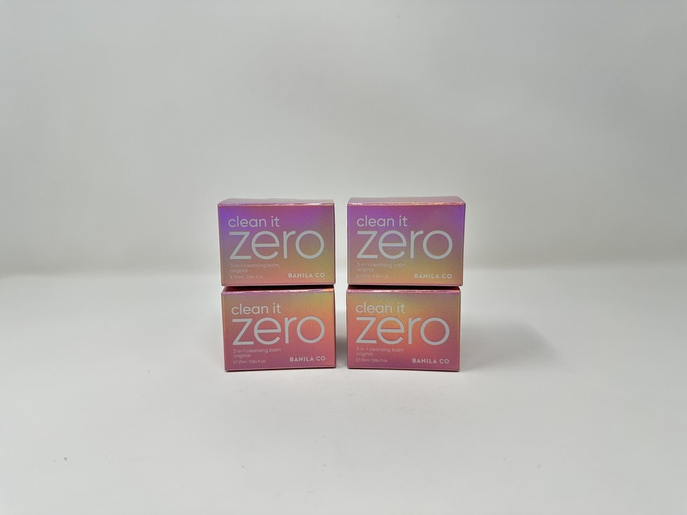 Clean It Zero 3 in 1 cleansing balm original  25ml/0.84 oz Banila Co Bundle of 4