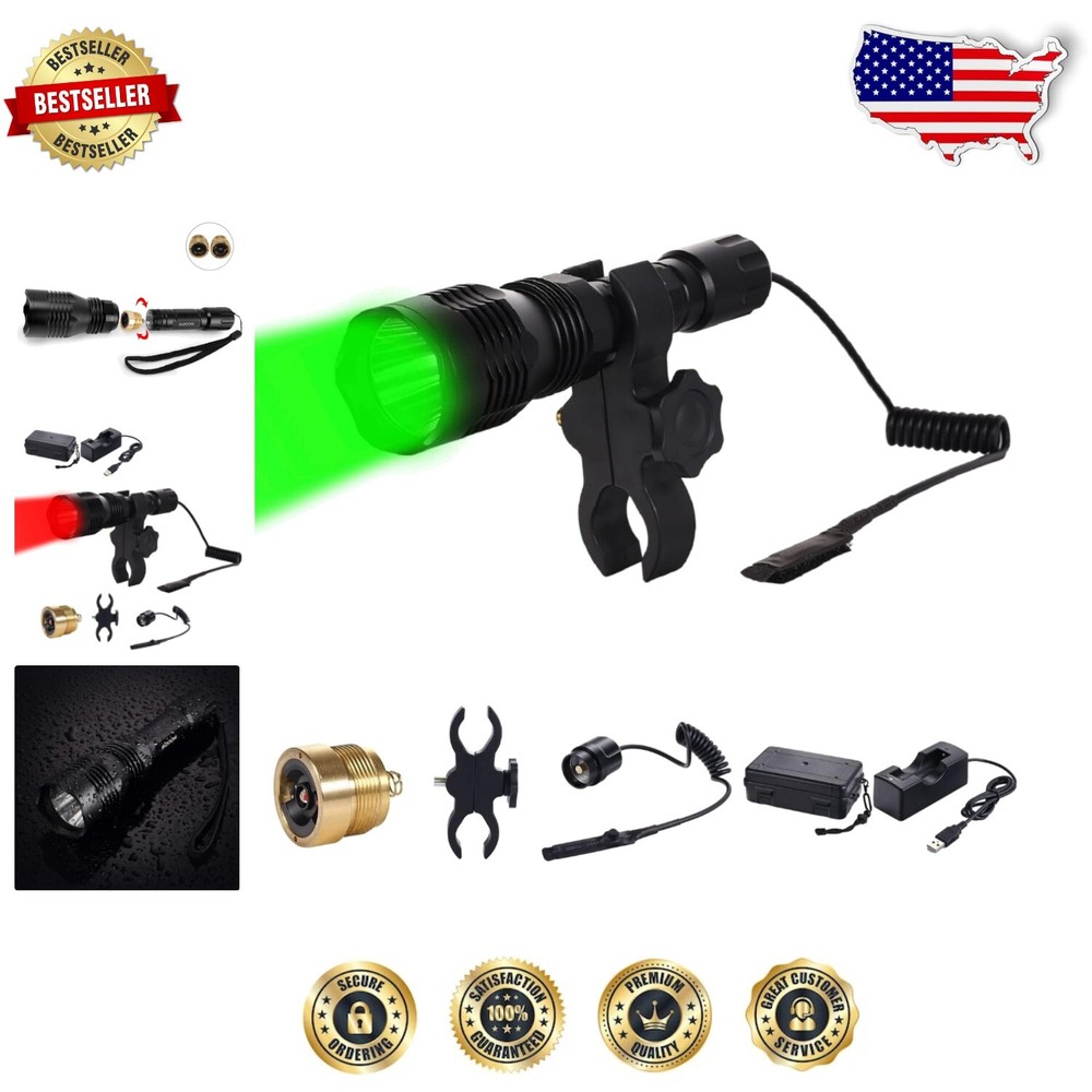 Durable 1000 Lumen Aluminum Hunting Flashlight for Varmint Coyote