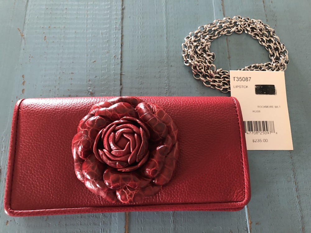 Brighton Rosie Rockmore Wallet Lipstick Red Rose Crossbody NWT 🌹💄 Val Pal