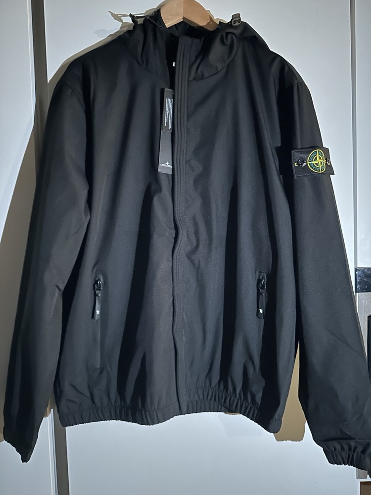 Stone Island Men's Softshell Jacket Size XL Black Full Zip