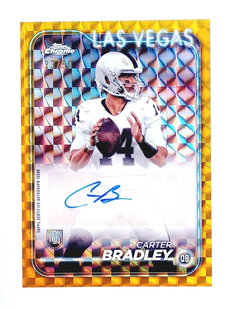Auto Rookie Rc 2024 Prizk Topps Chrome Gold /50 Case Hit 1 Carter Bradley Card