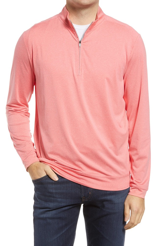 Johnnie-O Flex Classic Fit Prep-Formance Quarter Zip Pullover in Conch , Size