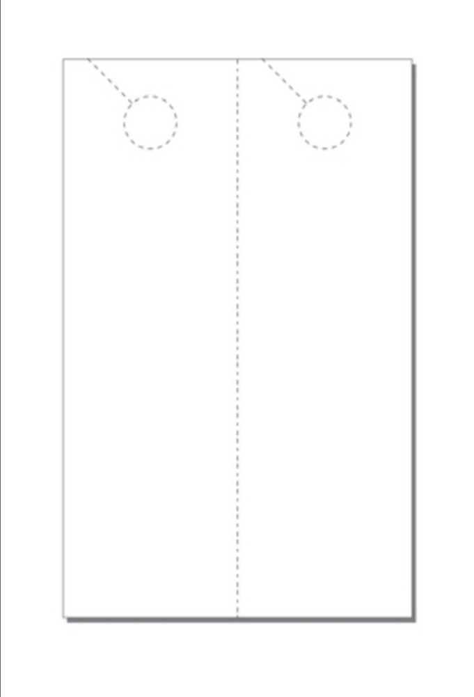 XL Door Hangers 5x16 2-Up Perfed on 10x16 White Vellum 250 Sheets