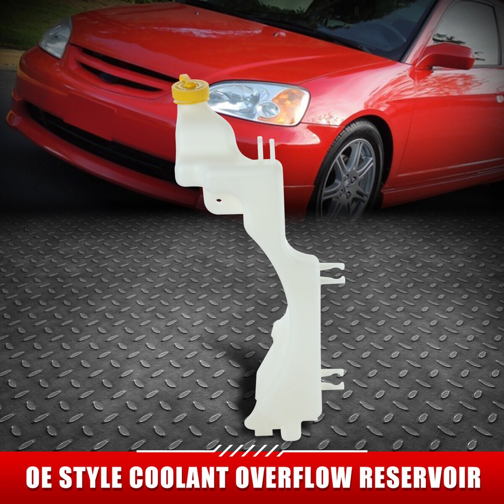 FOR 03-05 HONDA CIVIC HYBRID OE STYLE COOLANT OVERFLOW RESERVOIR TANK BOTTLE+CAP
