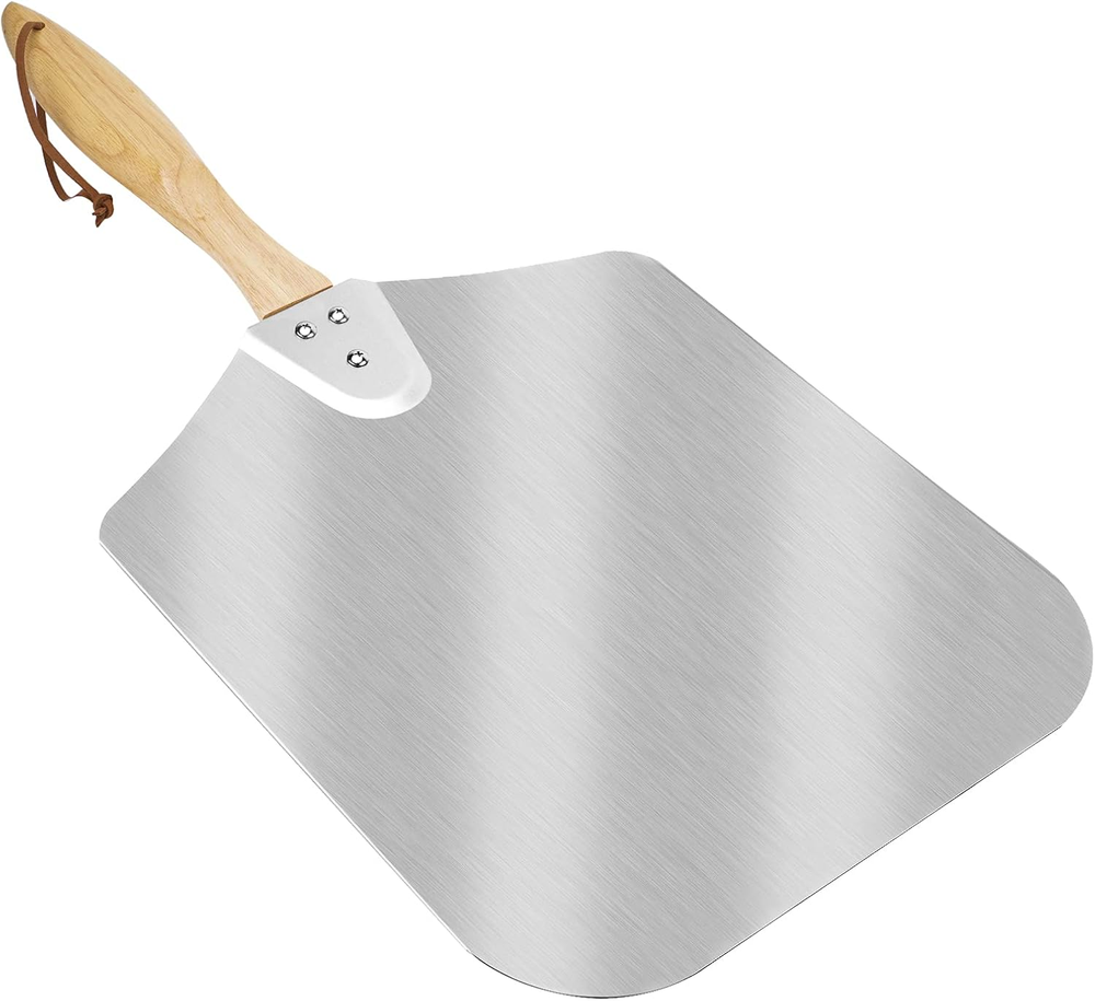 Kitchen Supply Aluminum Pizza Peel with Wooden Handle 12 Inch X 14 Inch, Pizza P