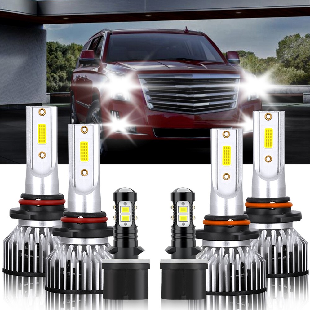 For Cadillac Escalade 2002-2002 LED Headlight High Low Fog Light Bulbs Combo Kit