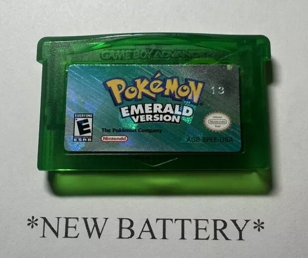 Pokemon Emerald GBA (Game Boy Advance, 2005) *New Battery* Authentic