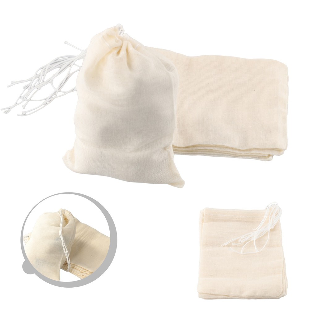 10pcs Cotton Muslin Drawstring Bags for Tea Spice Straining Cooking