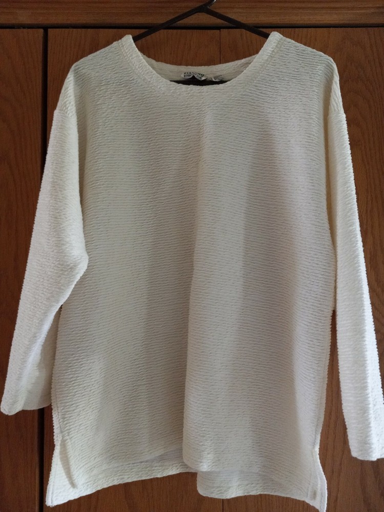 VTGStefano International Women Pullover Sweater Top Ivory Long Sleeve Knit 26\28