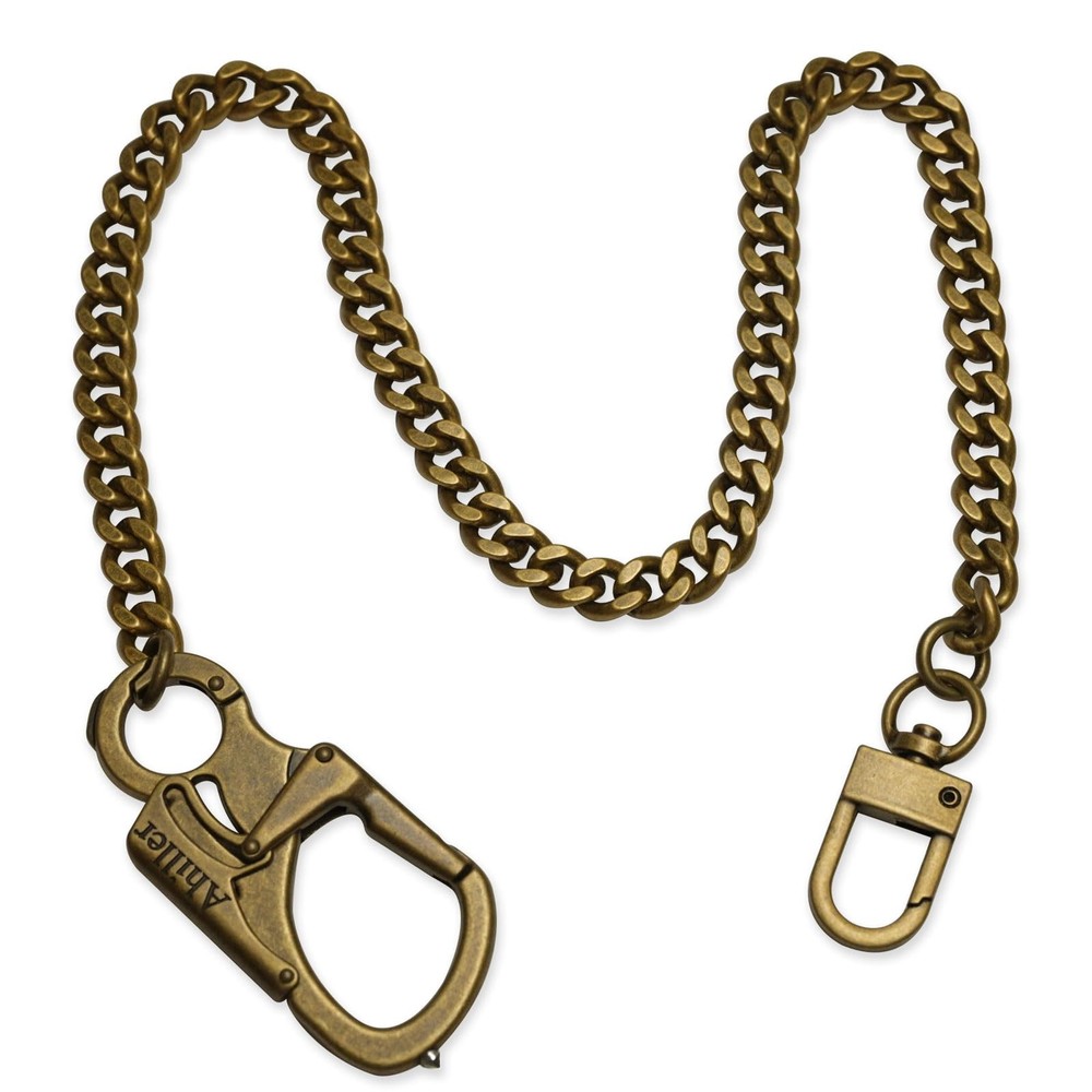 Lockable Men's Wallet Chain with Heavy Duty Tungsten Steel Carabiner