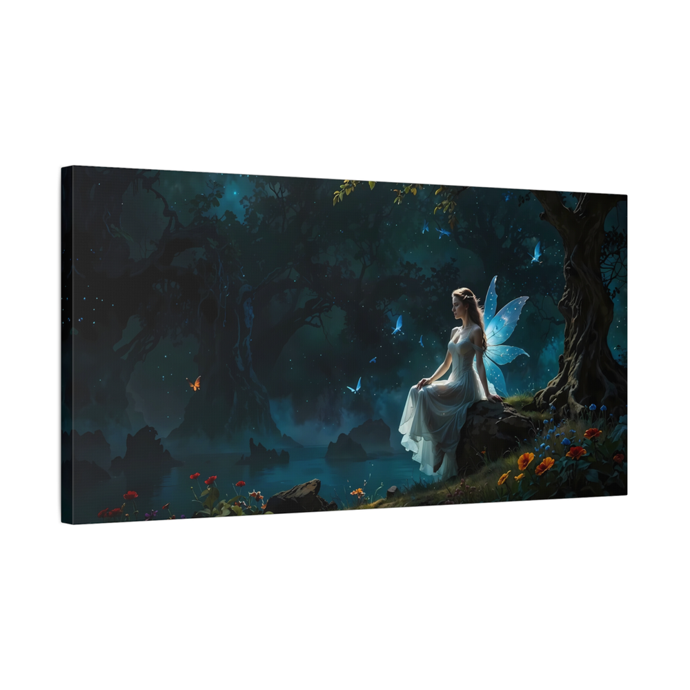 Fantasy Landscape Illustrative Panorama Gallery Wrapped Canvas Wall Art Decor