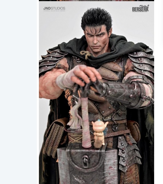 JND Studio Berserk Guts Resin Statue in stock 1/3 Scale Silicone Rooted Hair