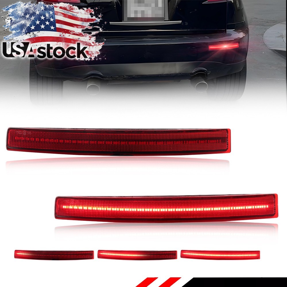 2X Red LED Tail Brake Signal Bumper Reflector Light For 03-08 INFINITI FX35 FX45